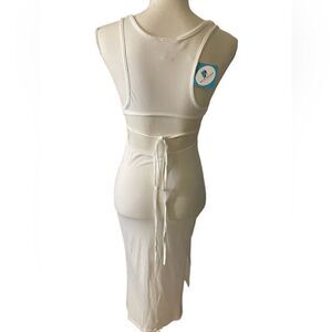White cut out back summer dress in White sizes: SML
